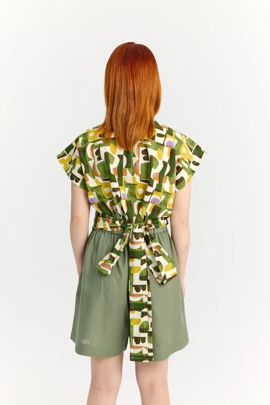 Ursula Wrap Top | Forest - Görsel 3