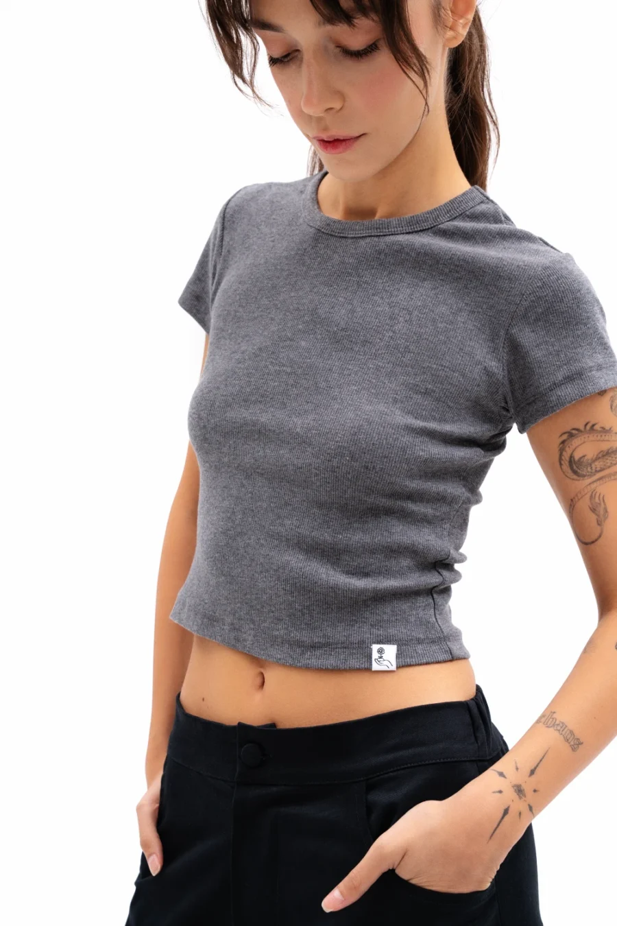 Baby Tee | Grey - Görsel 2