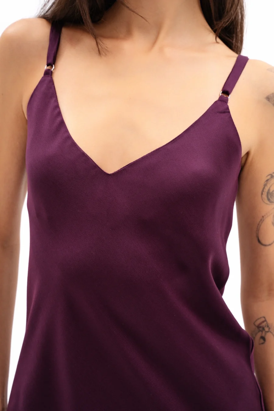 Savi Slip Dress | Plum - Görsel 4