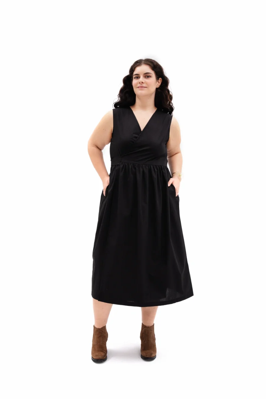 Simone Wrap Dress | Black - Görsel 7