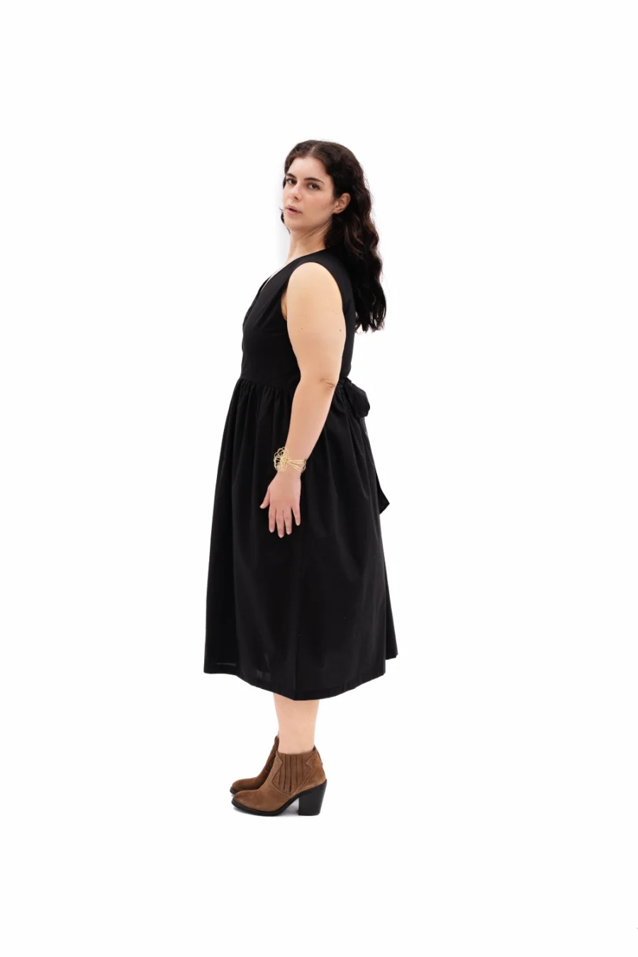 Simone Wrap Dress | Black - Görsel 3