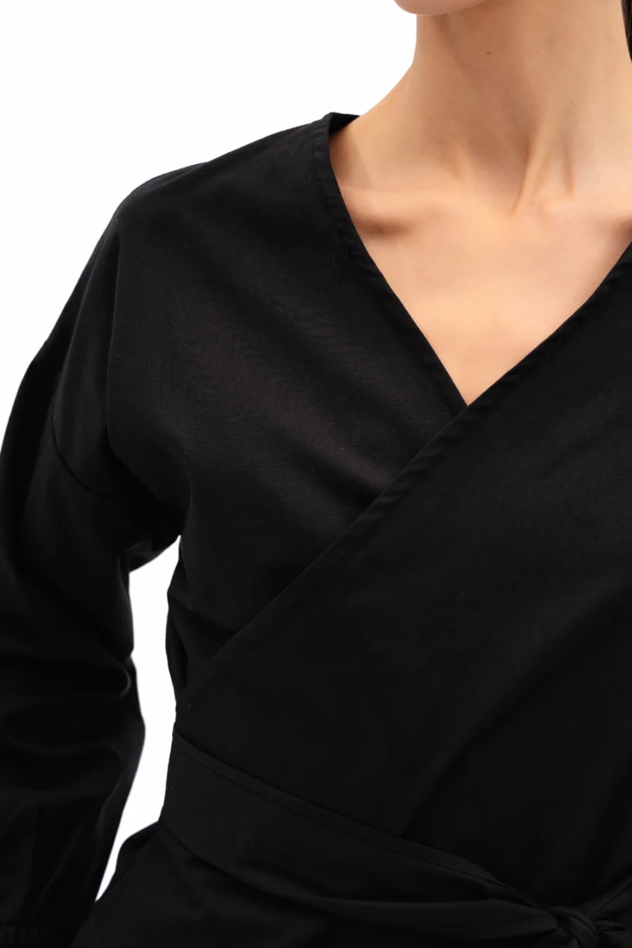 Ursula Wrap Top | Black - Görsel 4