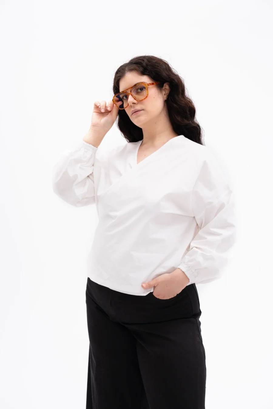 Ursula Wrap Top | White