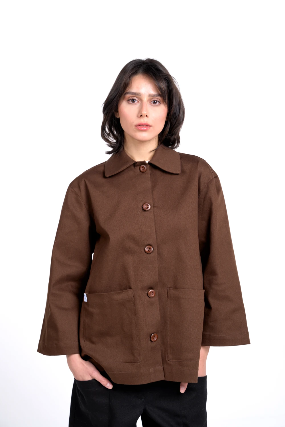 Claire Overshirt | Brown - Görsel 4