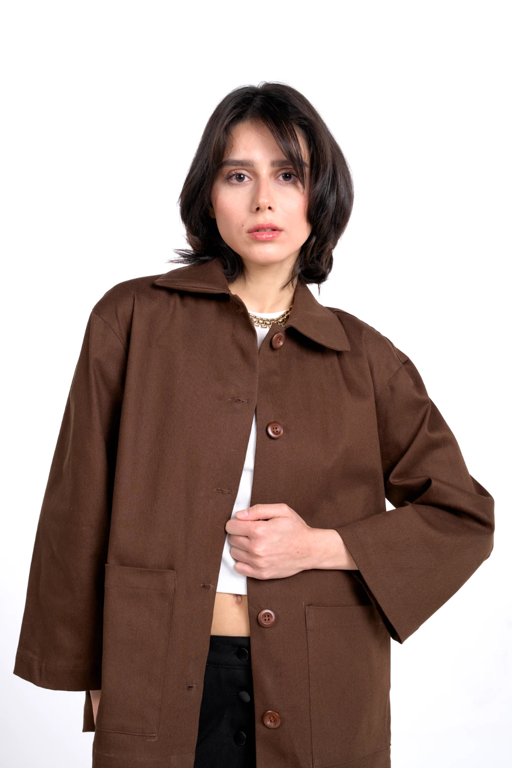Claire Overshirt | Brown - Görsel 6