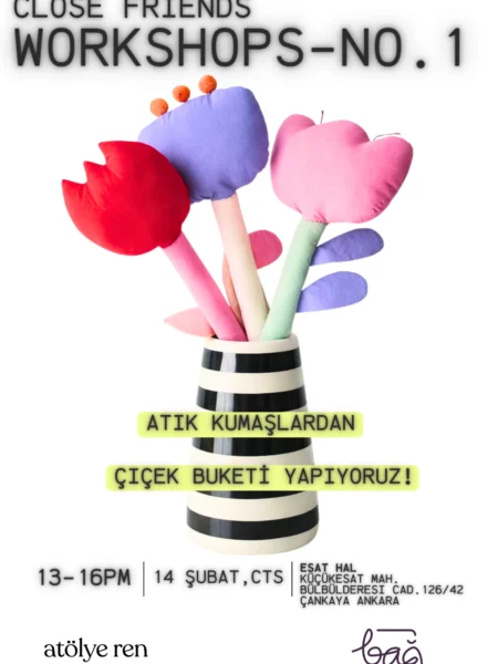 Atık Kumaşlardan Çiçek Buketi Atölyesi