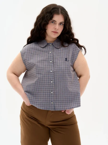 Linda Shirt | Navy Check | Limited