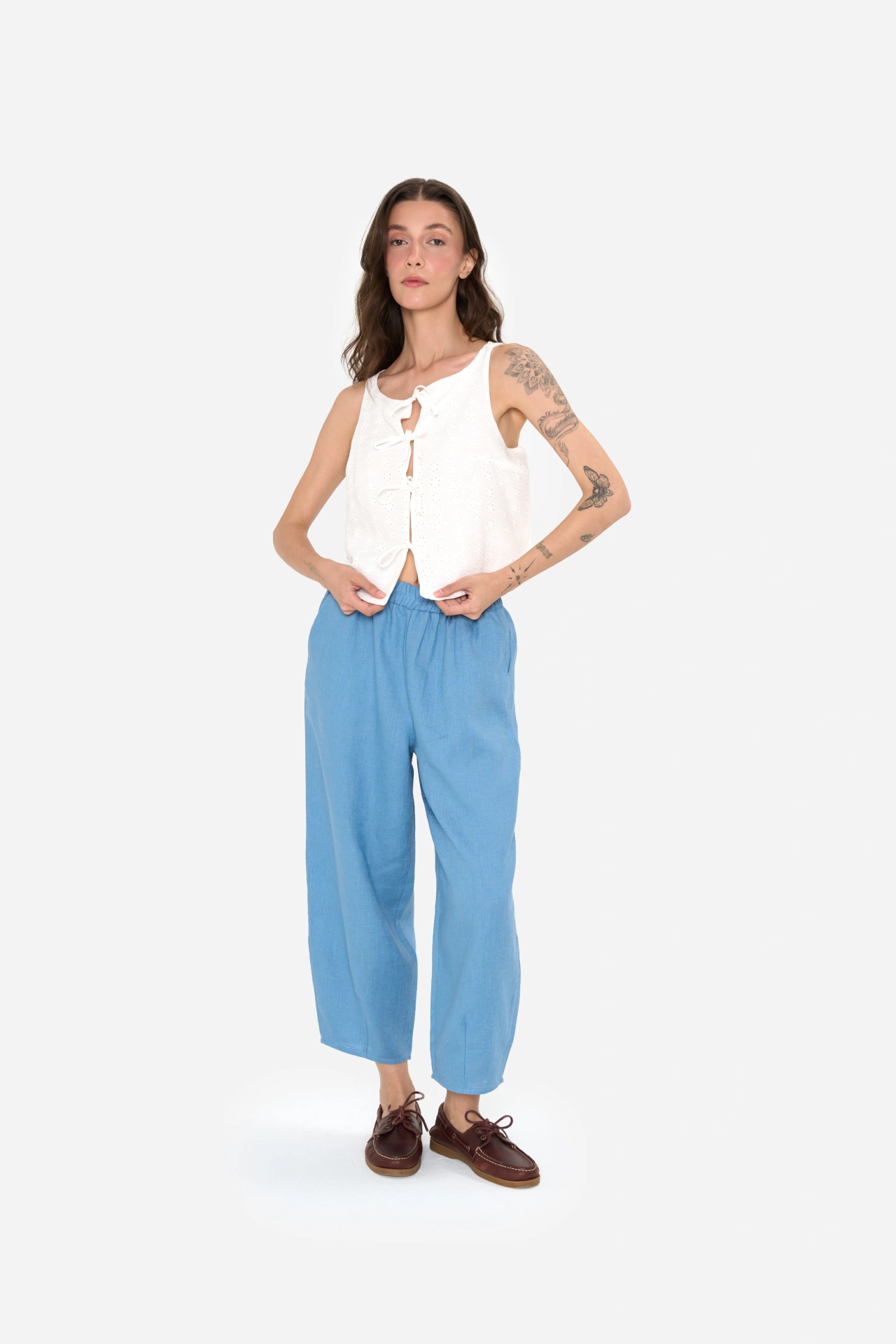 Annie Barrel Pants | Blue